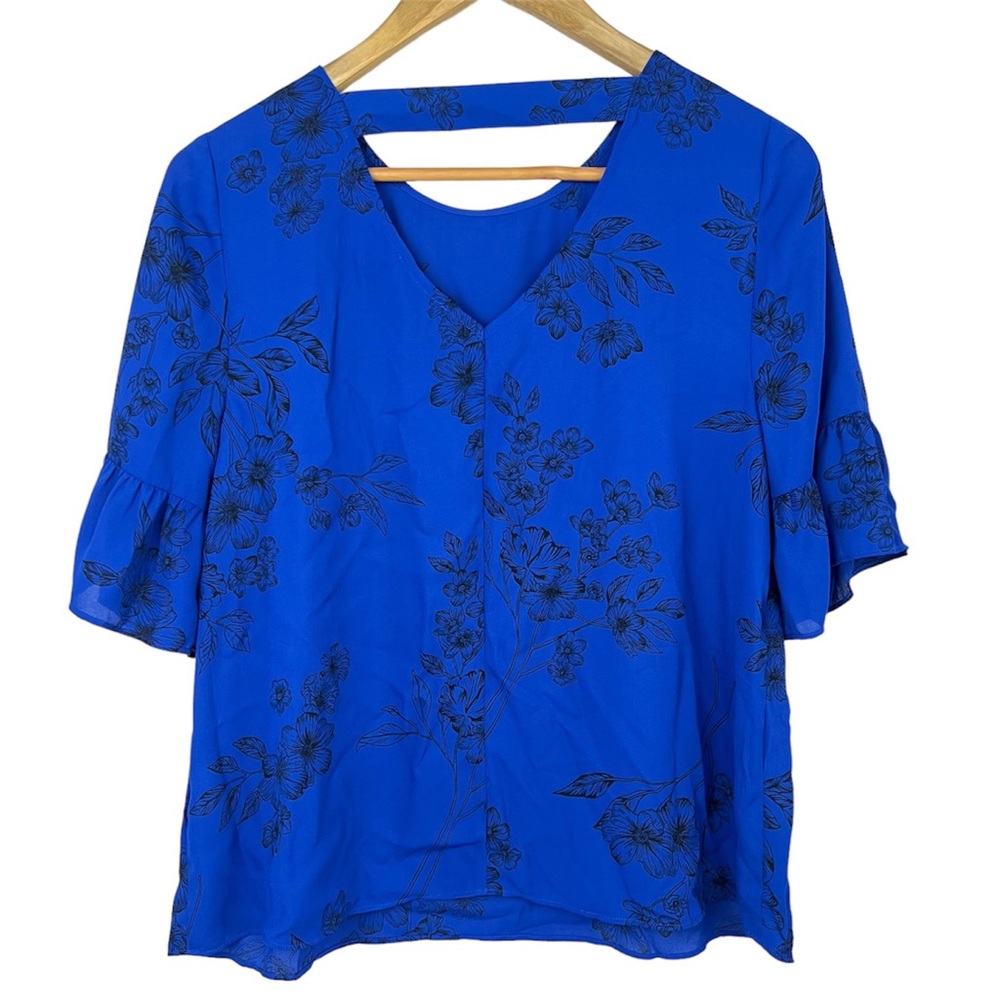 Tokito Women’s Top Blouse Blue Black Floral ‘Parisian Blooms’ Size 10 - NWT New - Picture 2 of 8